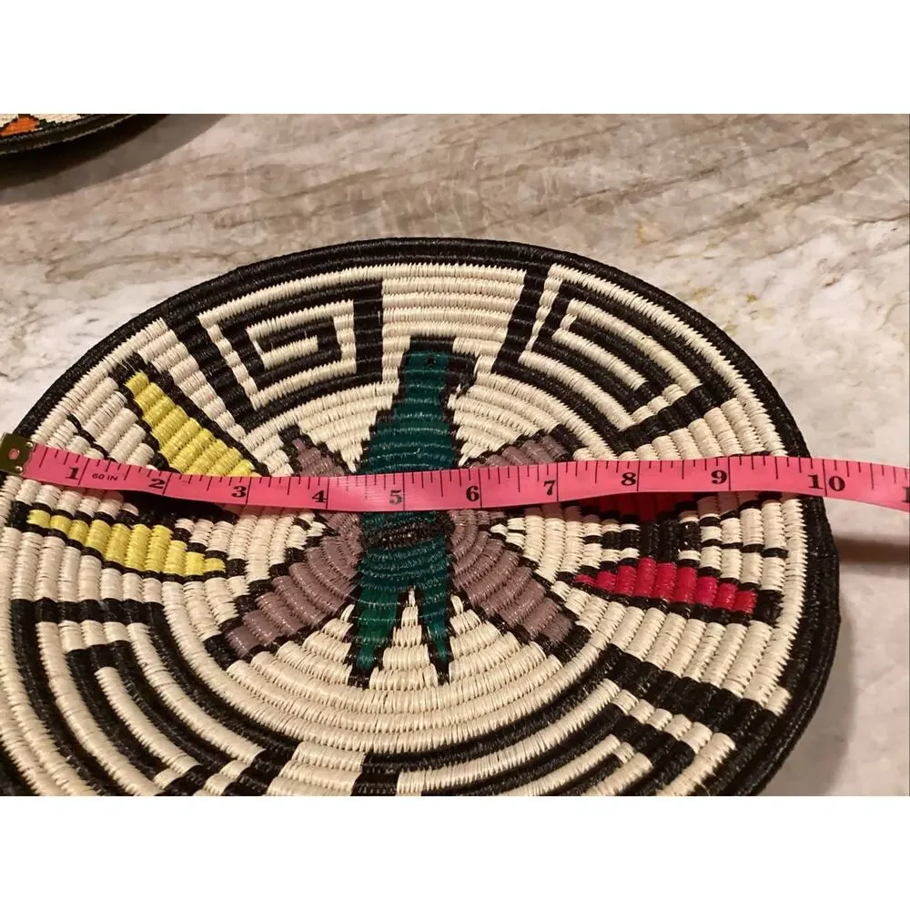 Native Wounaan Embera Panama Coil Basket Parrot And Butterfly’s 10”